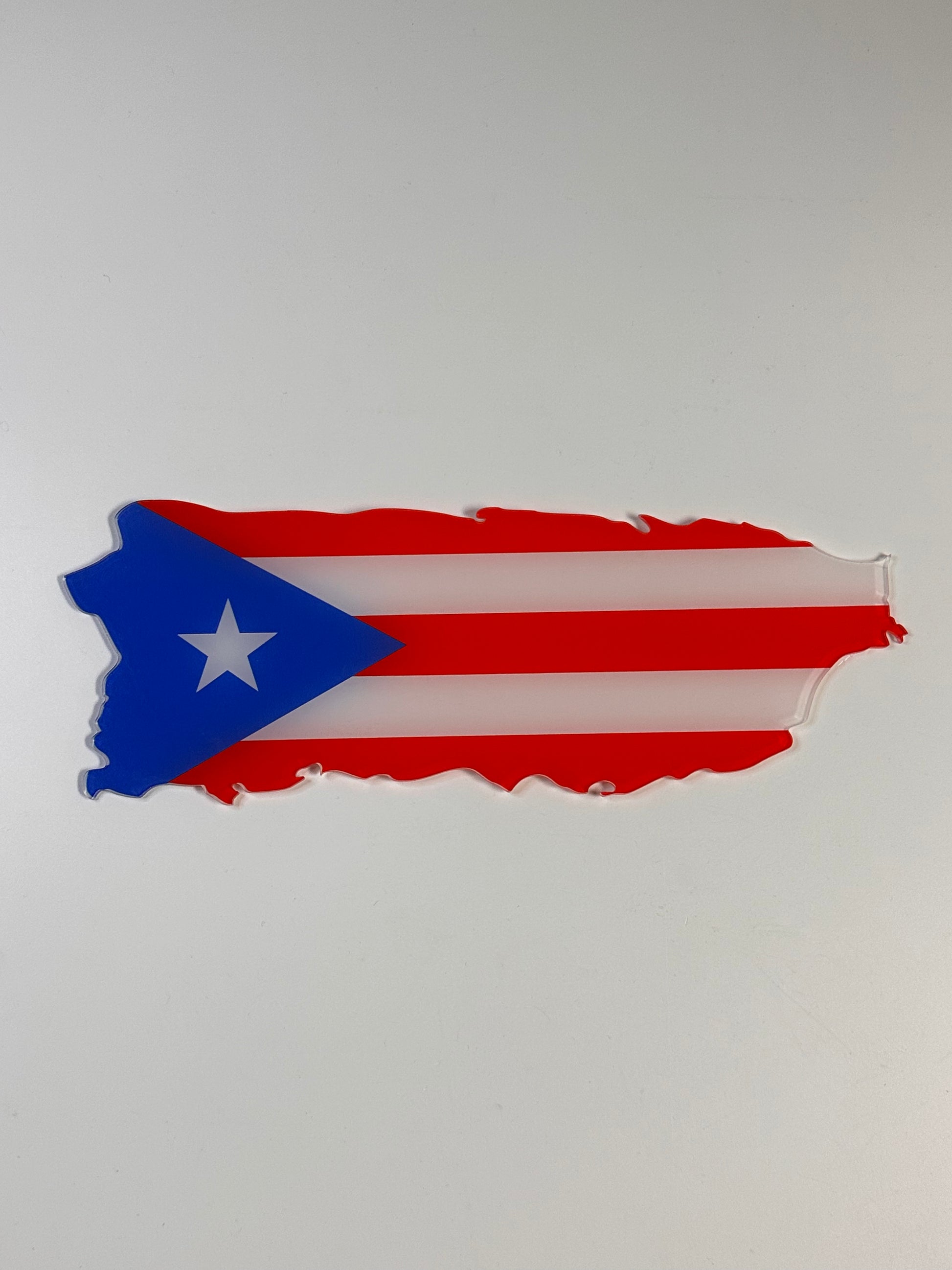 Puerto Rico Flag Acrylic Map Table Art - Professional Artwork